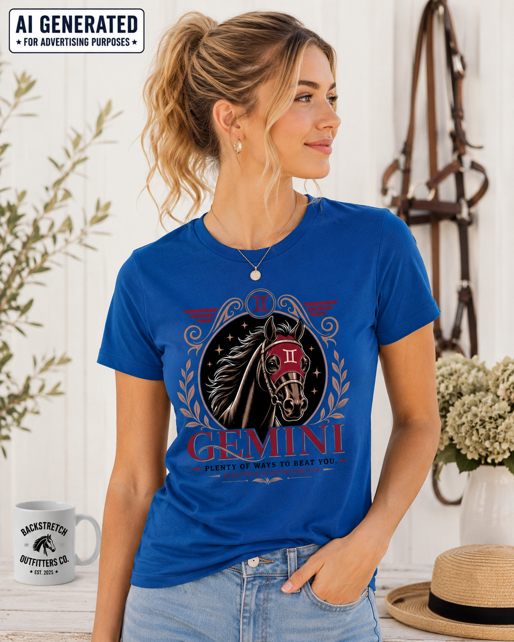 Gemini Zodiac Horse Shirt, Horse Lover Astrology Tee, Gemini Horse Racing Shirt, Equestrian Graphic T-Shirt, Gemini Birthday Gift for Women