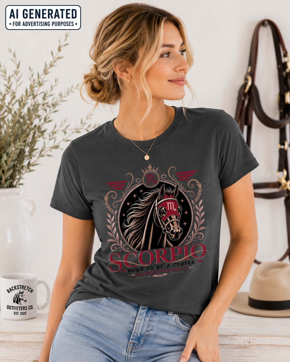 Scorpio Zodiac Horse Shirt, Horse Lover Astrology Tee, Scorpio Horse Racing Shirt, Equestrian Graphic T-Shirt, Scorpio Birthday Gift for Women