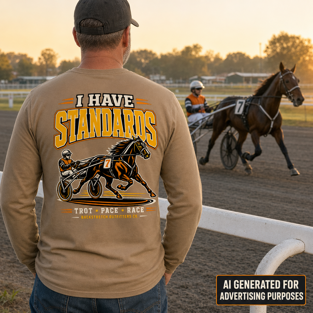 I Have Standards Harness Racing Long Sleeve Shirt, Standardbred Pacer Tee, Sulky Driver Horse Racing Gift, Trot Pace Race Apparel