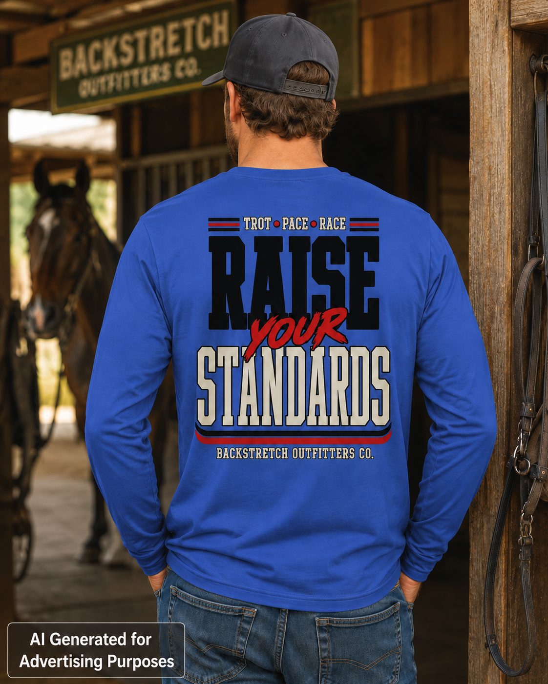 Raise Your Standards Harness Racing Long Sleeve Shirt, Standardbred Trot Pace Race Tee, Racetrack Gift for Horse Racing Fans
