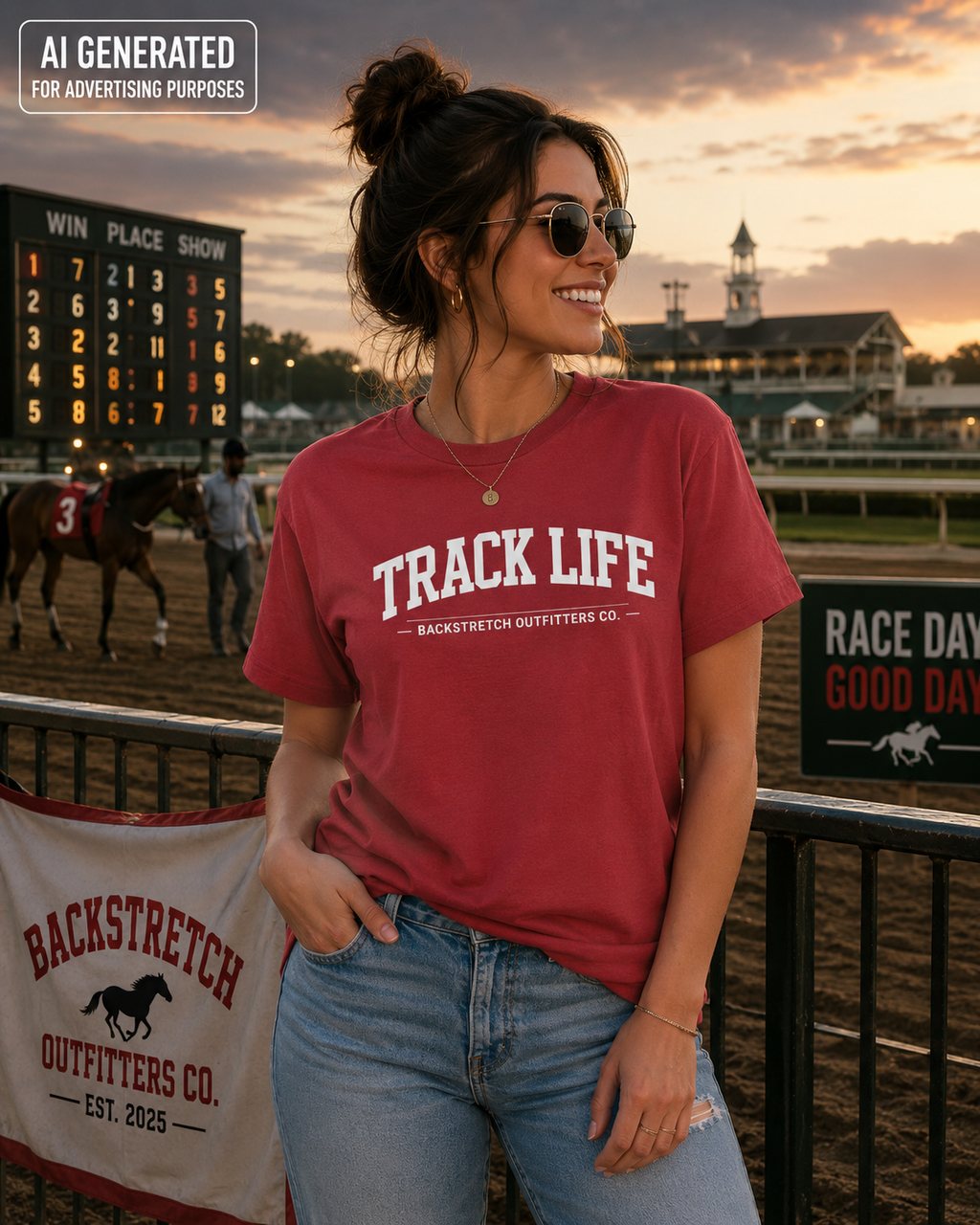 Track Life Horse Racing Shirt | Horse Racing Fan T-Shirt | Equestrian Graphic Tee | Backstretch Lifestyle Shirt | Unisex Racing Apparel | Backstretch Outfitters Co.
