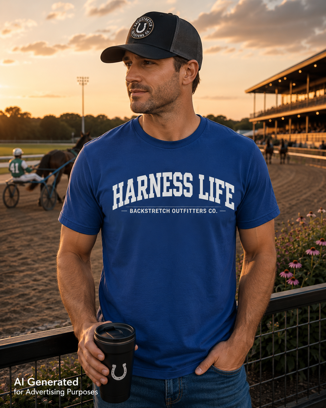 Harness Life Shirt for Men | Harness Racing T-Shirt | Horse Racing Fan Tee | Backstretch Outfitters Co. | Driver Gift | Equestrian Graphic Tee