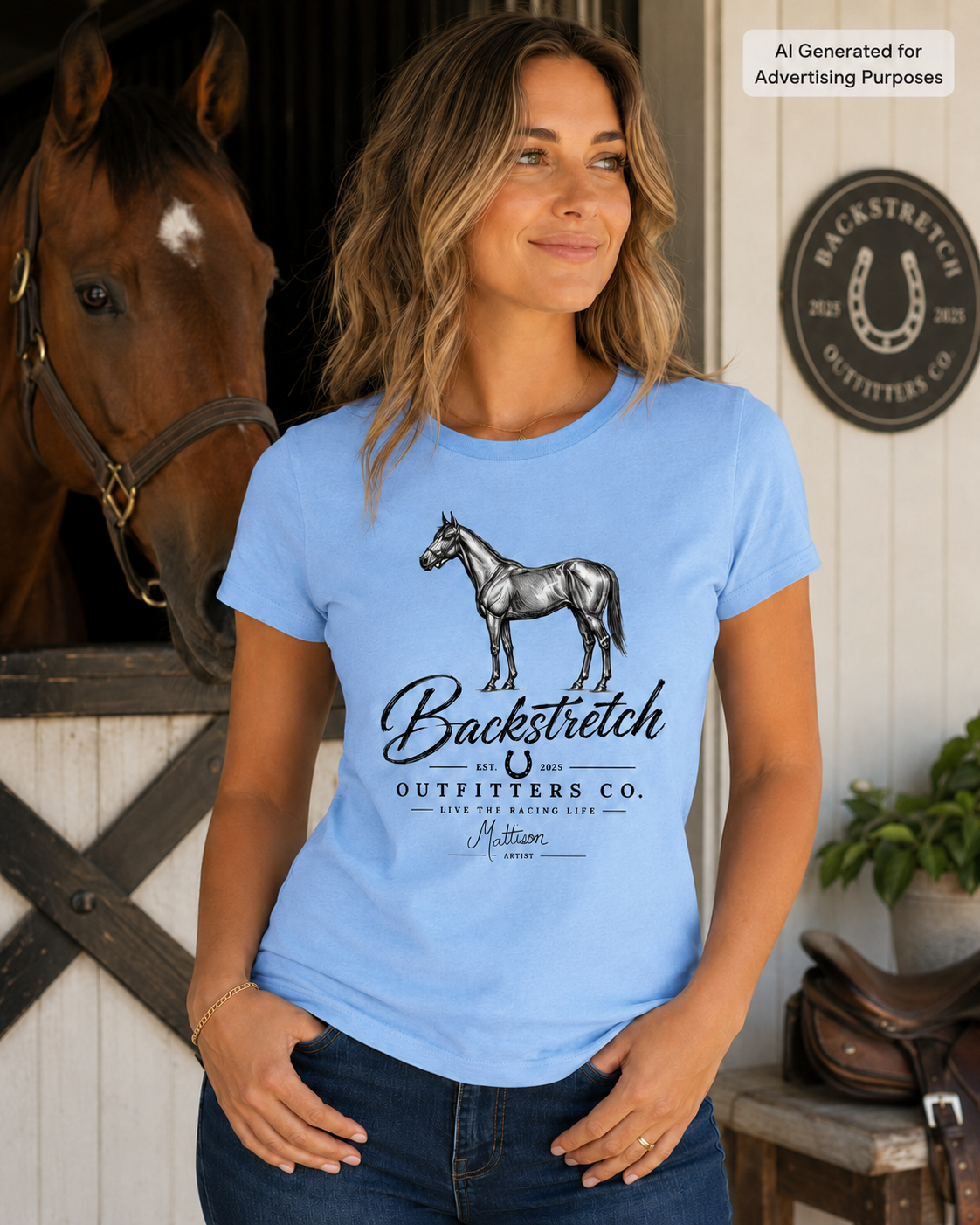 Vintage Thoroughbred Horse Shirt, Women’s Equestrian Graphic Tee, Horse Racing Fan Gift, Signed Artist Collection Apparel