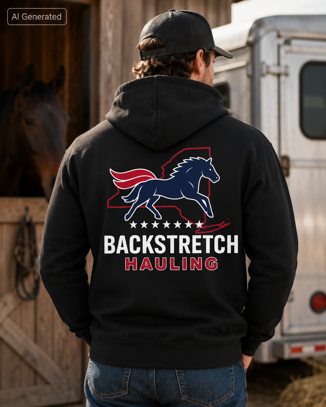 Backstretch Hauling Port & Co. Pullover Hoodie - Custom