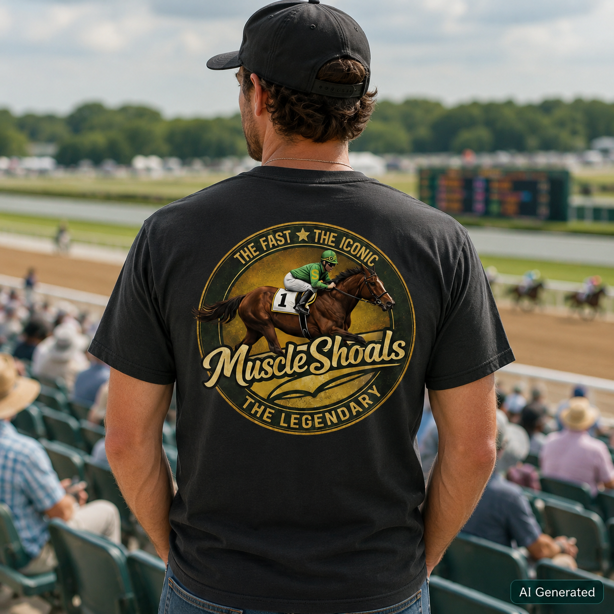 Muscle Shoals Horse Racing Shirt, Legendary Racehorse Graphic Tee, Thoroughbred Racing T-Shirt, Equestrian Gift, Horse Lover Apparel