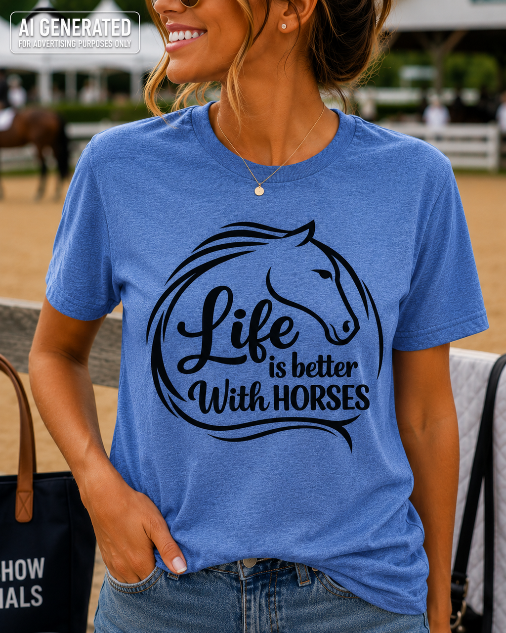 Life Is Better With Horses Shirt, Women’s Equestrian Graphic Tee, Horse Lover Gift, Horse Mom Riding T-Shirt