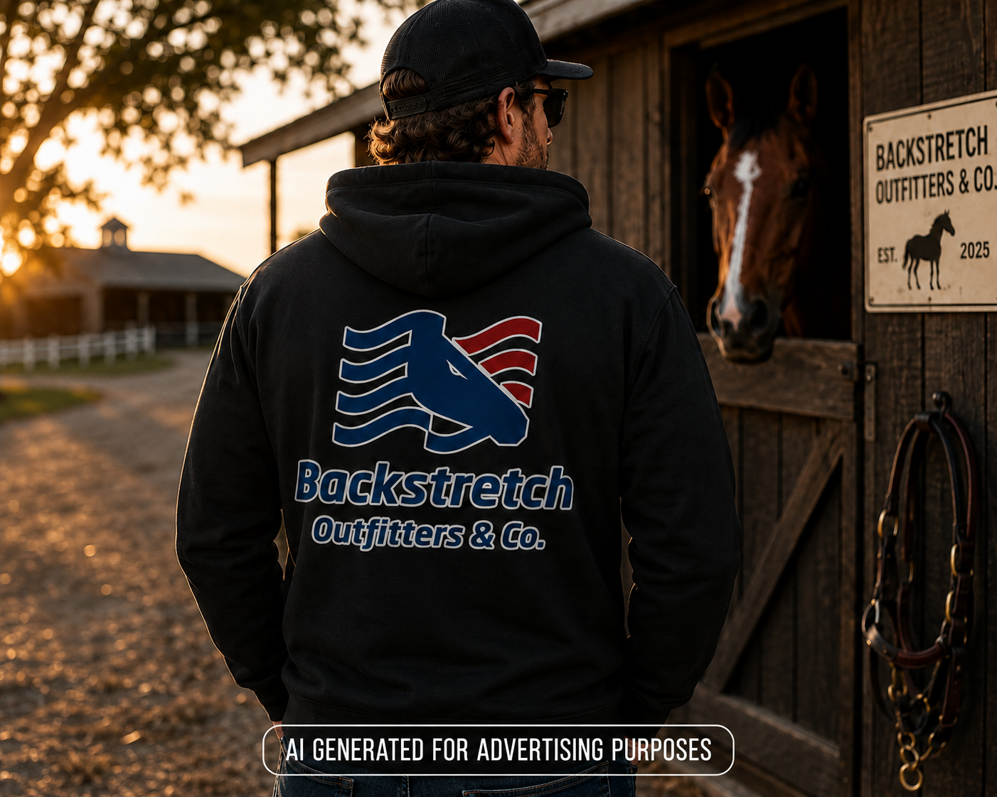 Backstretch Outfitters Hoodie, Horse Racing Hoodie, Equestrian Sweatshirt, Thoroughbred Racing Apparel, Horse Lover Gift