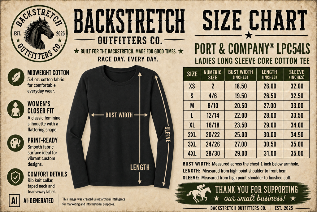 Horse Racing Shirt, Hand Drawn Thoroughbred and Jockey Tee, Signed Equestrian Artwork, Backstretch Outfitters Co. Racing Gift