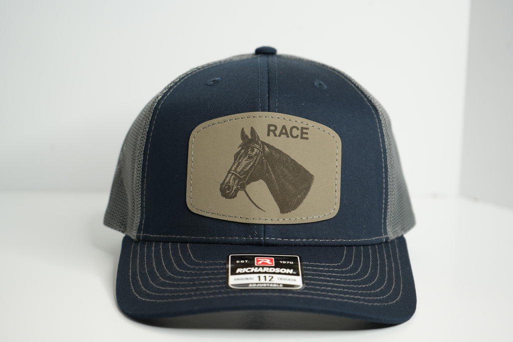 BSCO - "Race Horse" Trucket Snapback Cap: Dark Blue/Gray