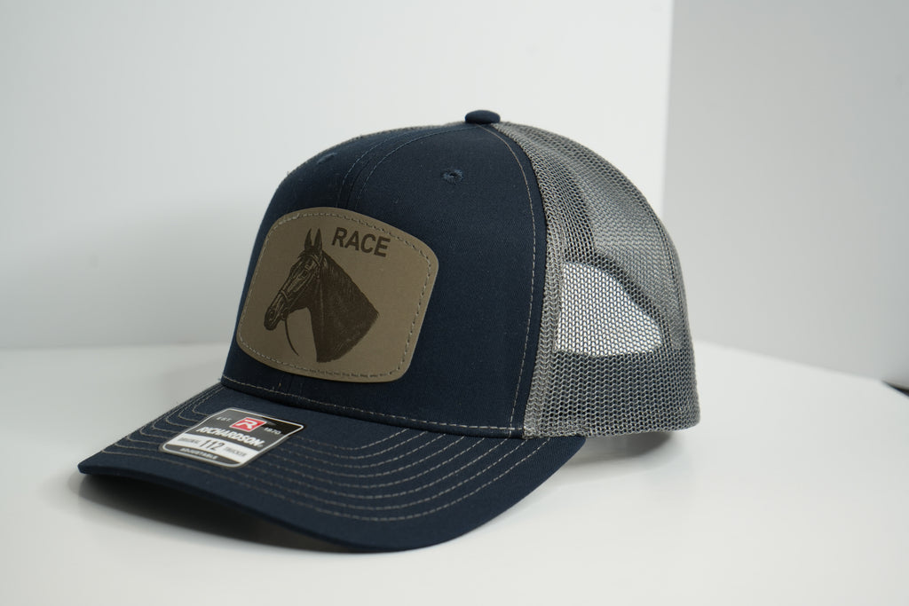 BSCO - "Race Horse" Trucket Snapback Cap: Dark Blue/Gray