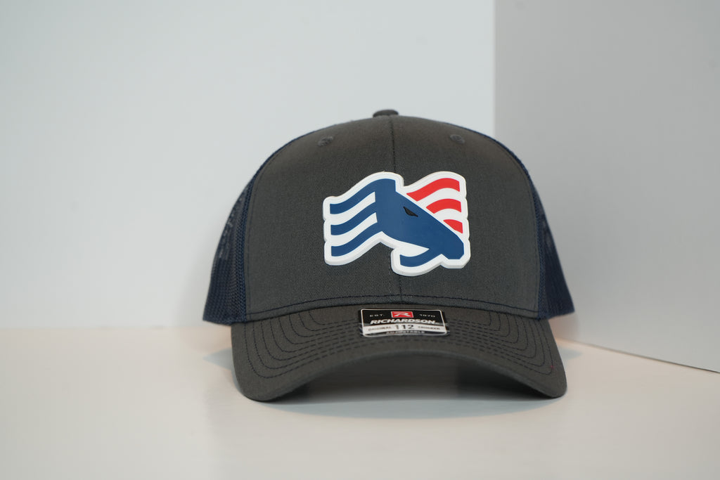 BSCO - Backstretch Outfitters & Co. Traditional 3D Rubber Logo Truckers Snapback Cap