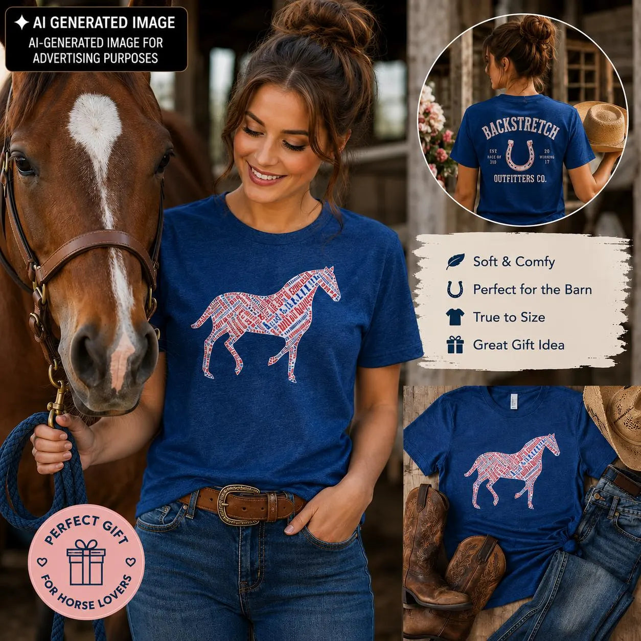 Horse Racing Shirt, Thoroughbred Lover Tee, Backstretch Outfitters Shirt, Track Life Shirt, Racehorse Lover Gift, Equestrian Tee, Word Art T