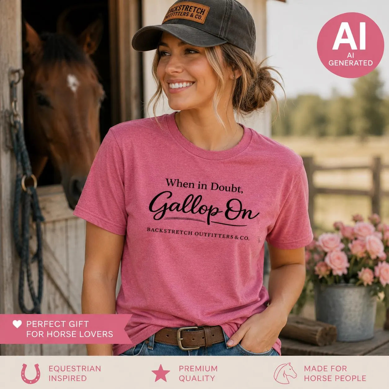 When In Doubt Gallop On Shirt, Horse Lover T-Shirt, Equestrian Graphic Tee, Horse Riding Shirt, Barn Life Apparel, Gift for Horse Lovers