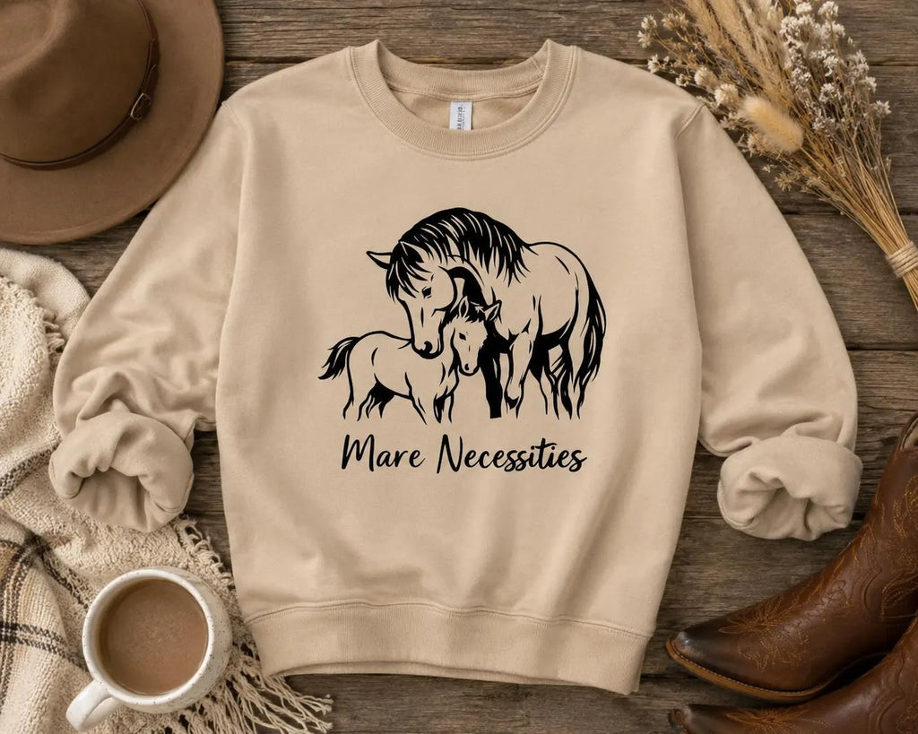Horse Lover Sweatshirt, Horse Mom Gift, Equestrian Crewneck, Mare and Foal Sweatshirt, Western Cowgirl Sweater, Country Girl Gift