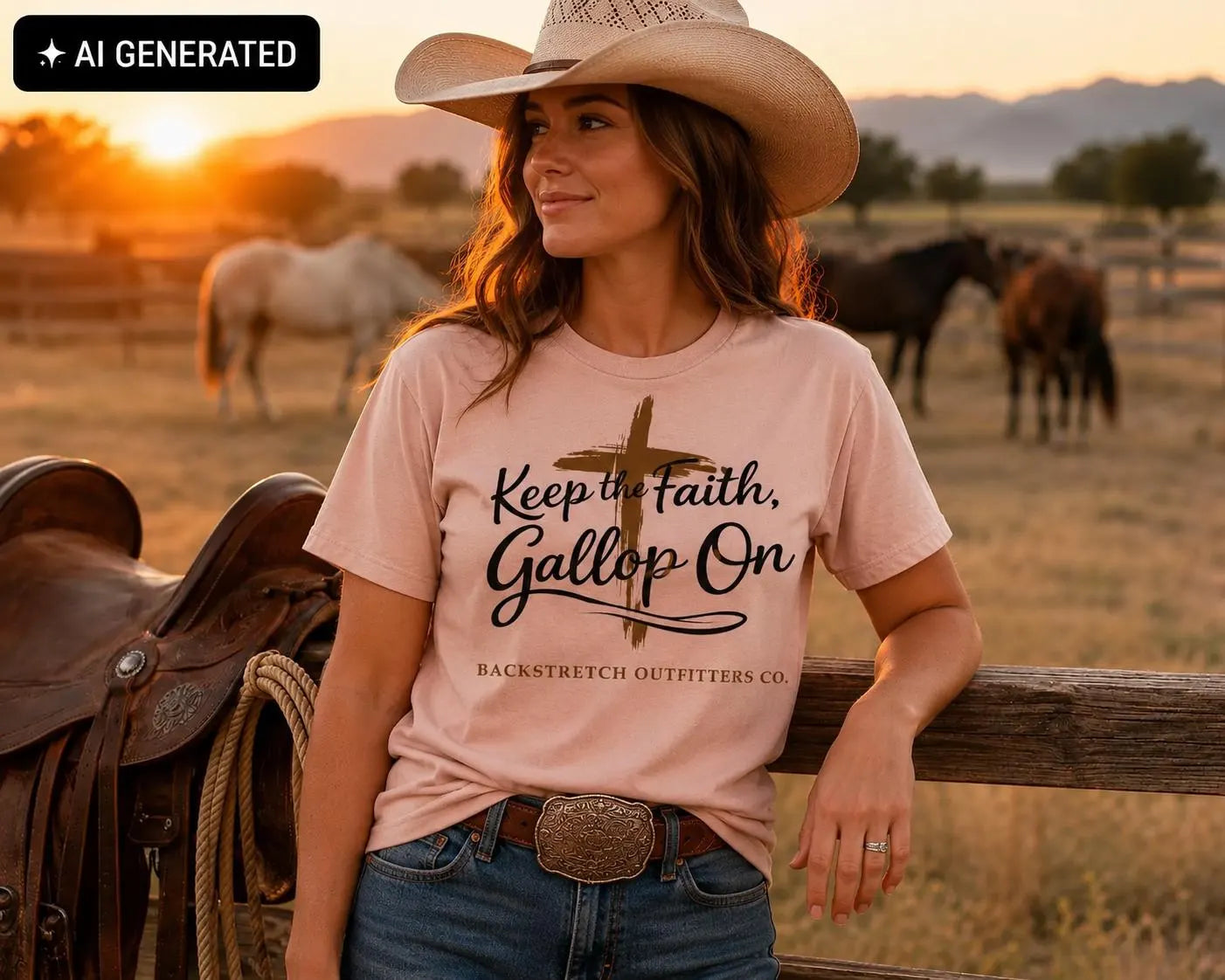 Keep The Faith Gallop On Shirt, Christian Horse Lover Tee, Cowgirl Faith Shirt, Equestrian Gift for Women, Western Christian Apparel