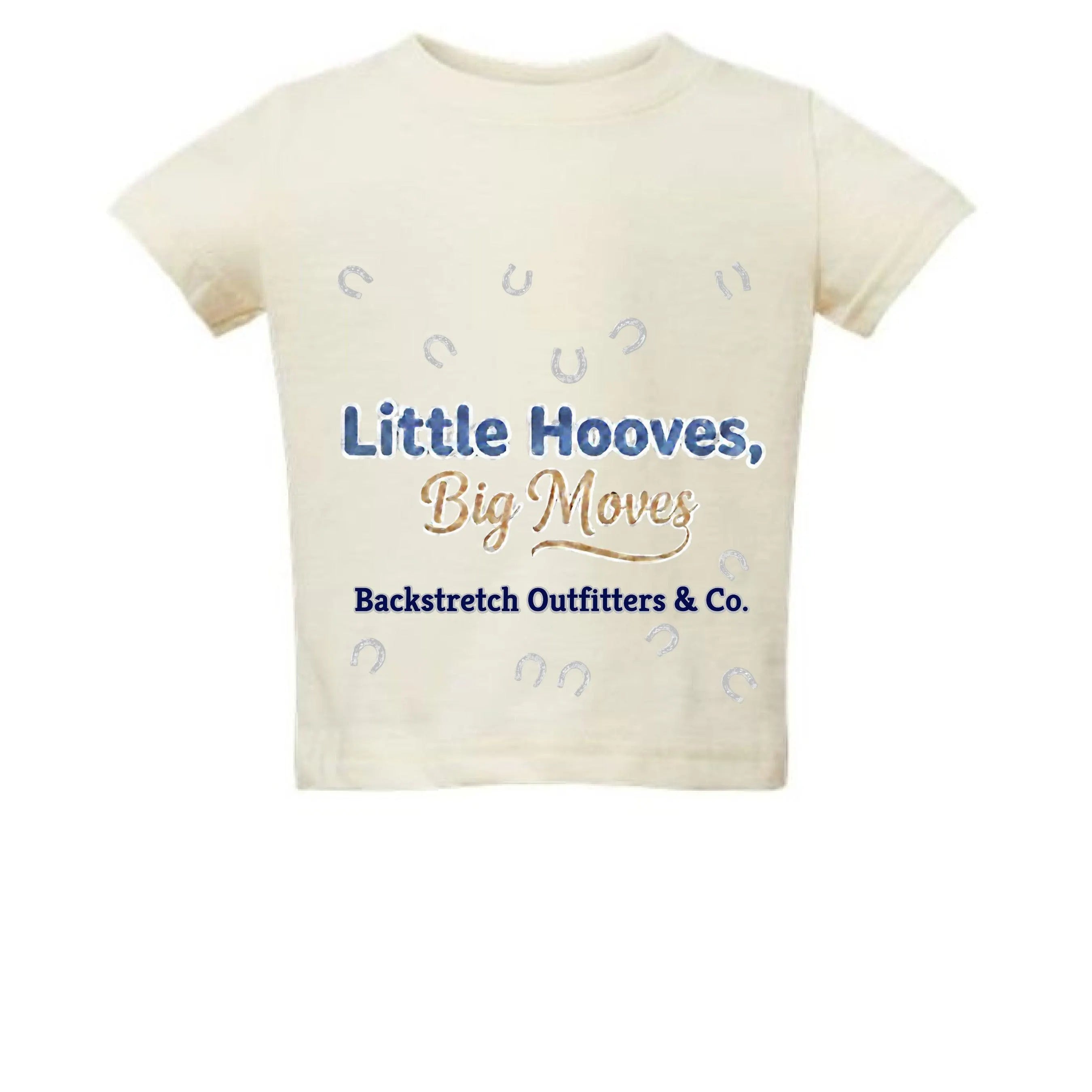Little Hooves, Big Moves Kids Horse Racing T-Shirt | Cute Equestrian Youth Tee | Backstretch Outfitters & Co.