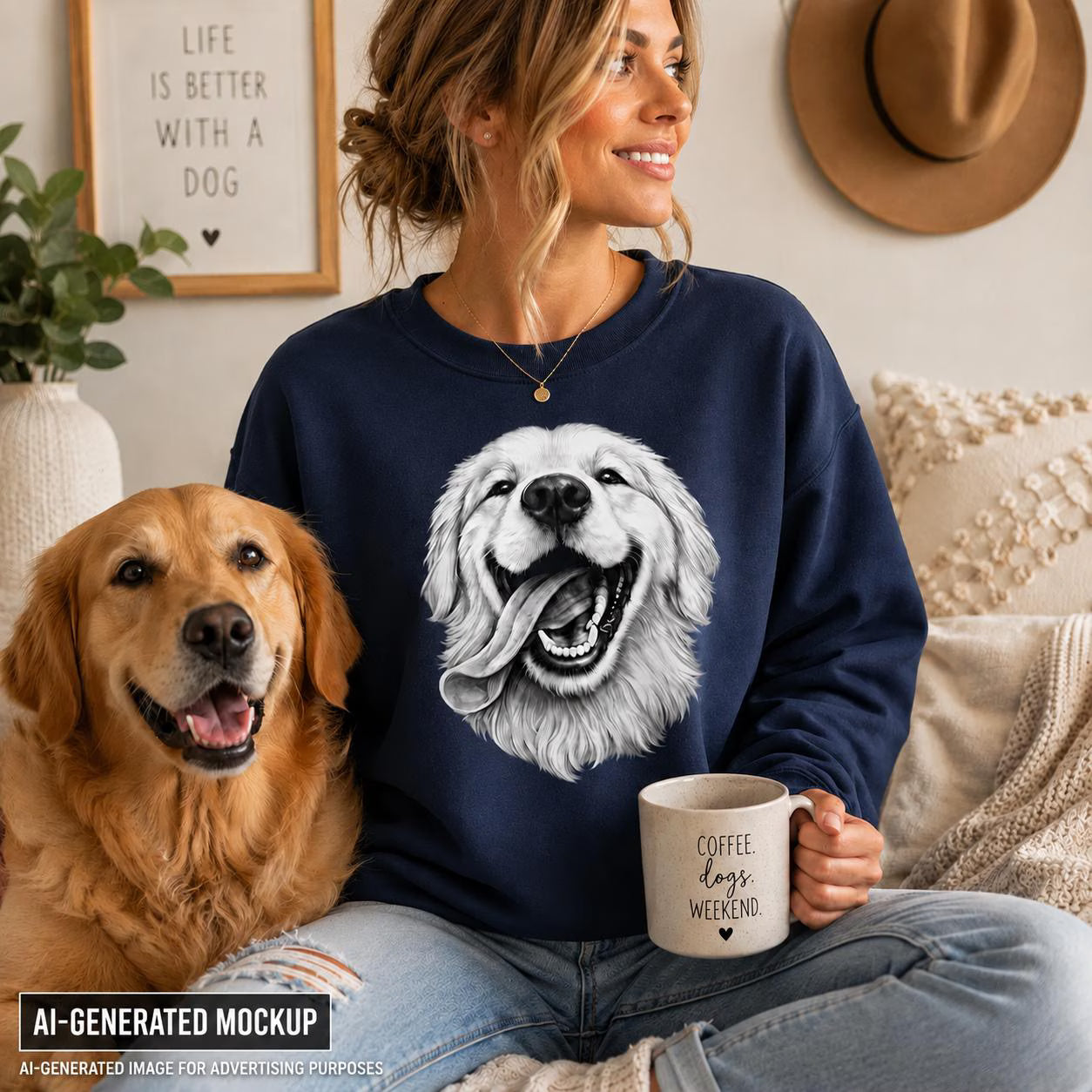 Golden Retriever Sweatshirt, Golden Retriever Mom Gift, Dog Lover Sweatshirt, Cute Dog Shirt, Golden Retriever Lover Gift, Dog Mom Crewneck