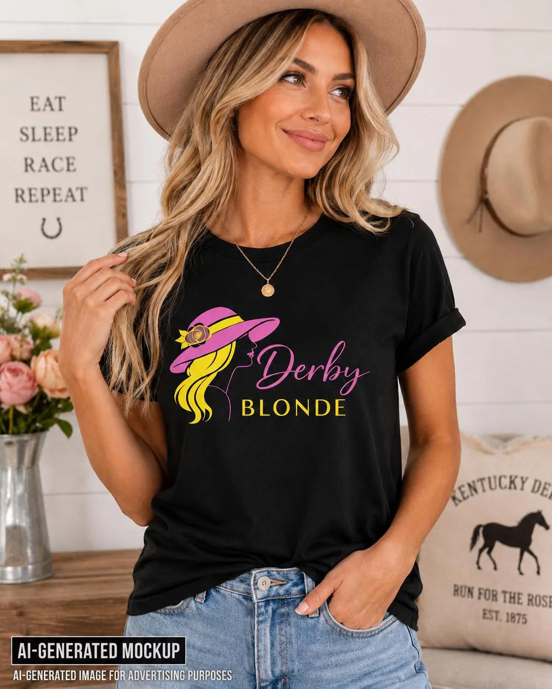 Derby Blonde Shirt, Derby Day Shirt for Women, Race Day Outfit, Derby Party Tee, Horse Racing Shirt, Derby Day Shirt