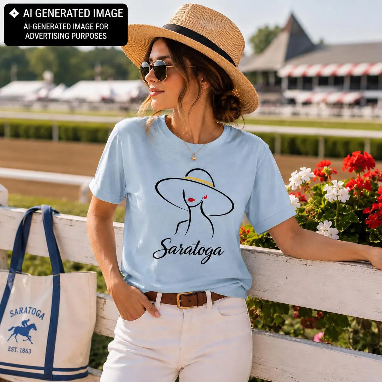 Saratoga Shirt, Horse Racing Tee, Derby Day Shirt, Equestrian Shirt for Women, Horse Lover Gift, Race Day Outfit, Preppy Horse Girl Tee
