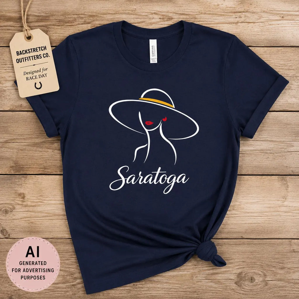Saratoga Derby Hat Shirt | Women's Horse Racing Graphic Tee | Derby Day Outfit | Race Day Shirt | Saratoga Springs Gift | Equestrian