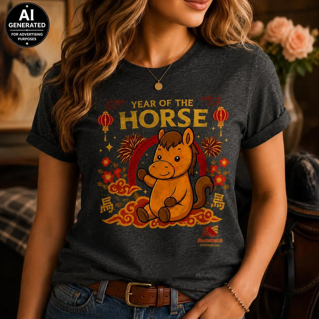 Year of the Horse Shirt, Cute Zodiac Horse Tee, Equestrian Graphic Shirt, Horse Lover Gift, Race Day Horse Shirt for Women