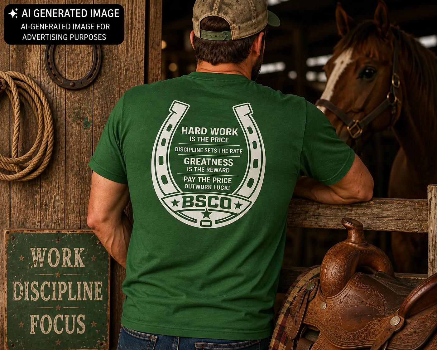 Hard Work Pays Off Horse Shirt, Motivational Equestrian T-Shirt, Horseshoe Graphic Tee, Horse Racing Gift, Barn Life Apparel