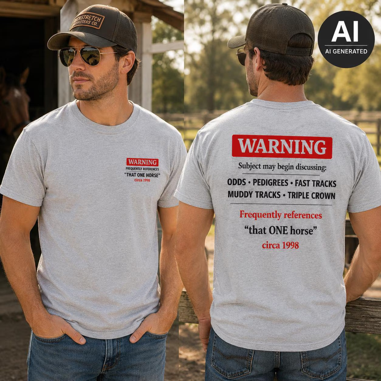 Warning Horse Racing Shirt | Funny Thoroughbred Tee | Handicapper Gift | Track Talk T-Shirt | Odds Pedigrees Triple Crown | Race Horse Tee