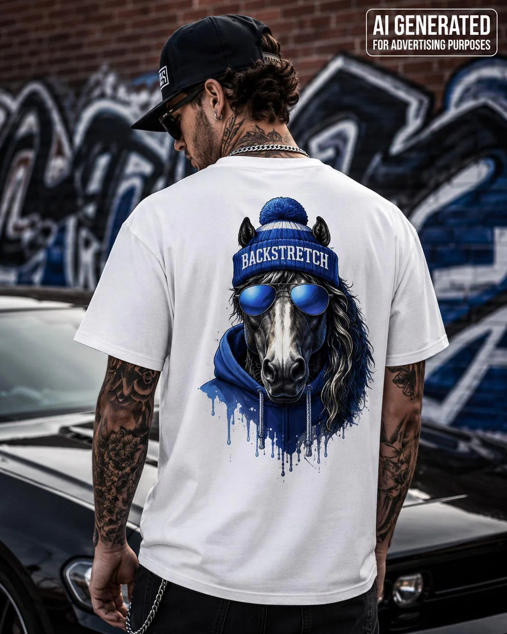 Backstretch Horse Shirt, Streetwear Horse Graphic Tee, Horse Racing T-Shirt, Equestrian Gift, Cool Horse Lover Shirt for Men