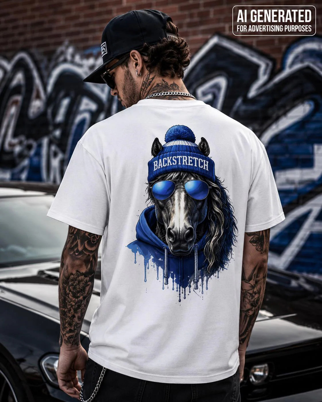 Backstretch Horse Shirt, Streetwear Horse Graphic Tee, Horse Racing T-Shirt, Equestrian Gift, Cool Horse Lover Shirt for Men