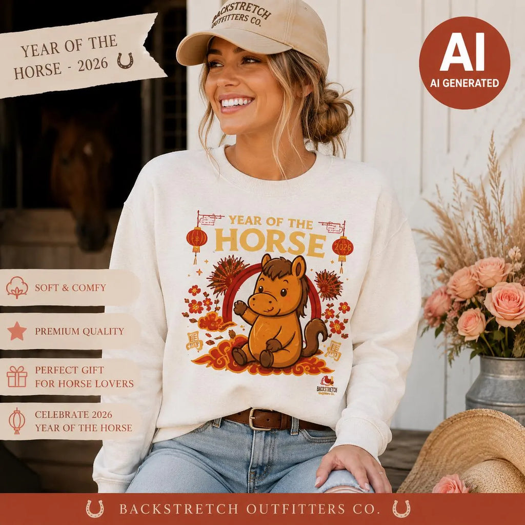 2026 Year of the Horse Sweatshirt, Chinese Zodiac Horse Gift, Lunar New Year Crewneck, Cute Horse Lover Sweatshirt, Lucky Year, Horse 2026