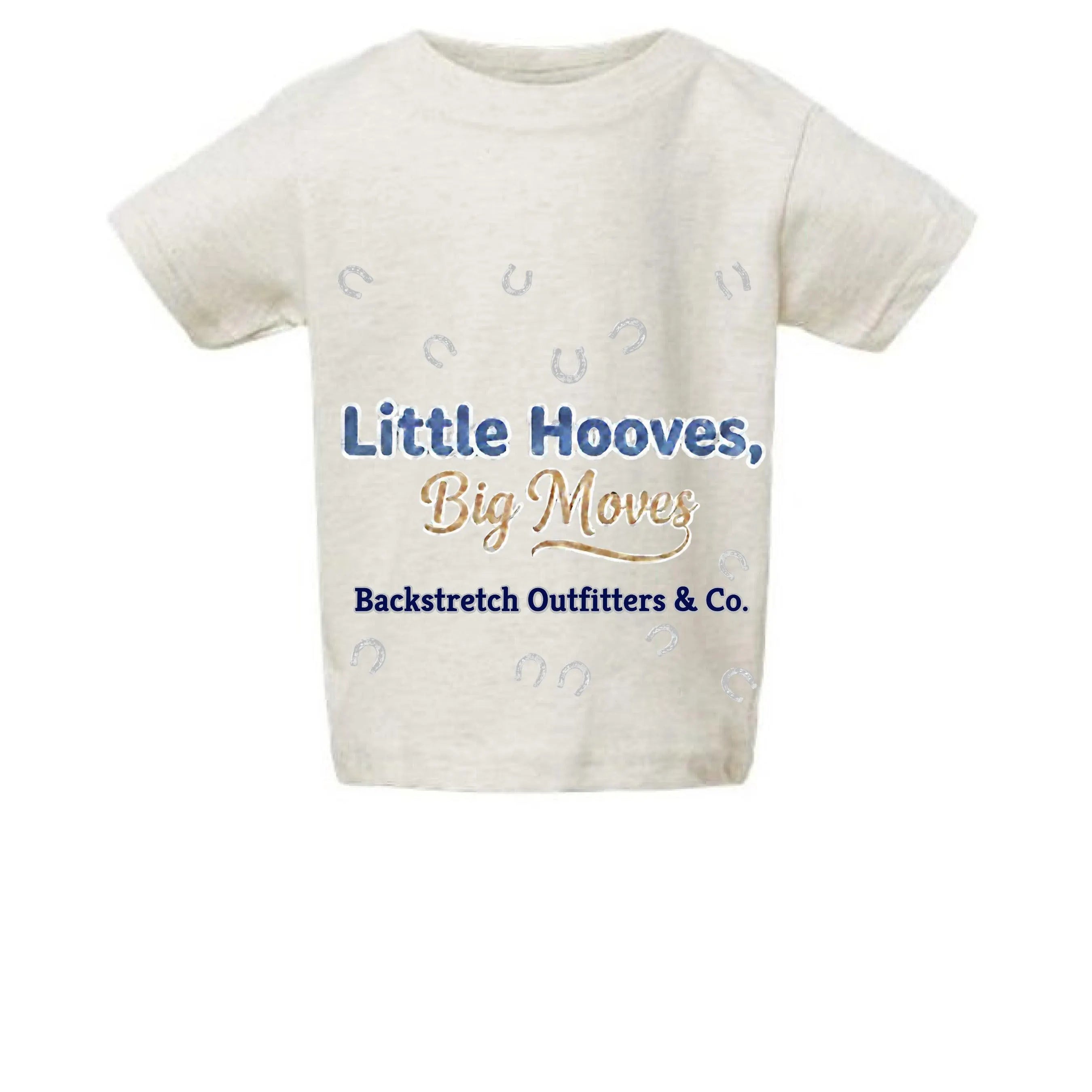 Little Hooves, Big Moves Kids Horse Racing T-Shirt | Cute Equestrian Youth Tee | Backstretch Outfitters & Co.