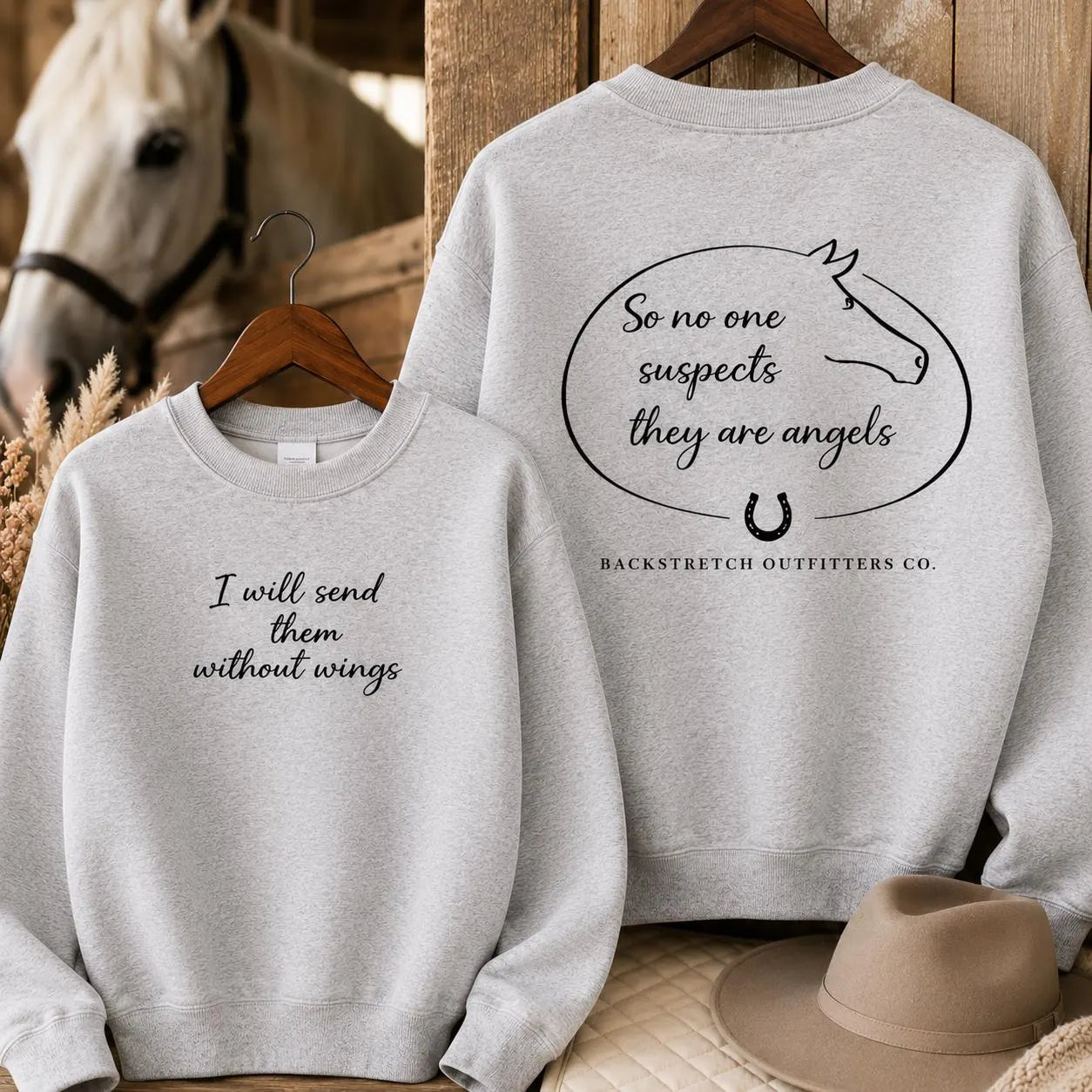 So No One Suspects They Are Angels Sweatshirt, Horse Lover Memorial Shirt, Equestrian Angel Crewneck, Horse Gift for Women