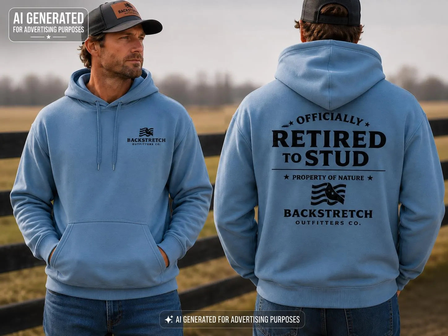 Retired To Stud Hooded Sweatshirt, Backstretch Outfitters, Saratoga, Horse Fan, Thoroughbred Race Horse Hoodie